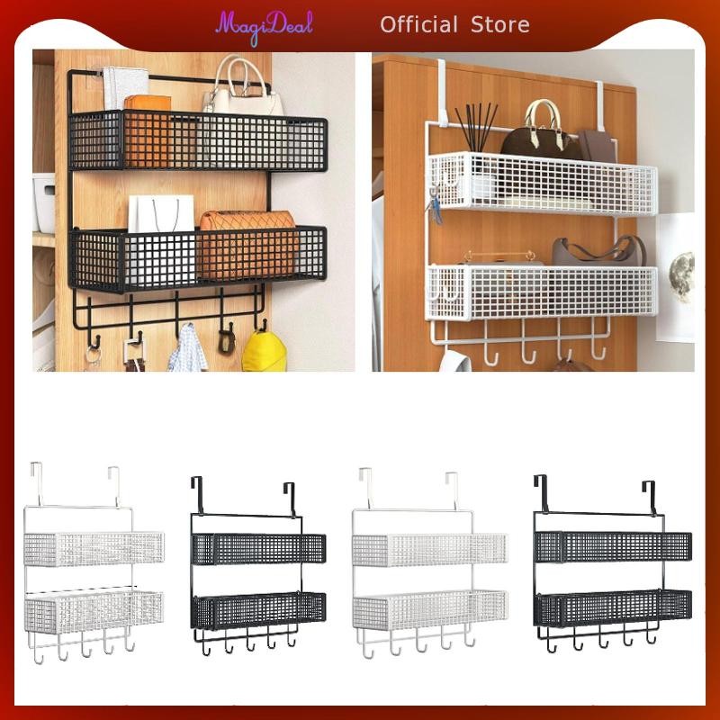 MagiDeal over The Door Hanger Mesh Basket Door Hanger Towel Rack for Hats Kitchen Bedroom