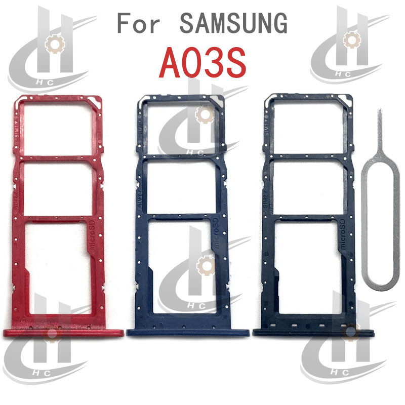 สําหรับ Samsung Galaxy A03S ซิมการ์ดถาดผู้ถือผู้ถือบัตร Reader SD Slot อะแดปเตอร์อะไหล่