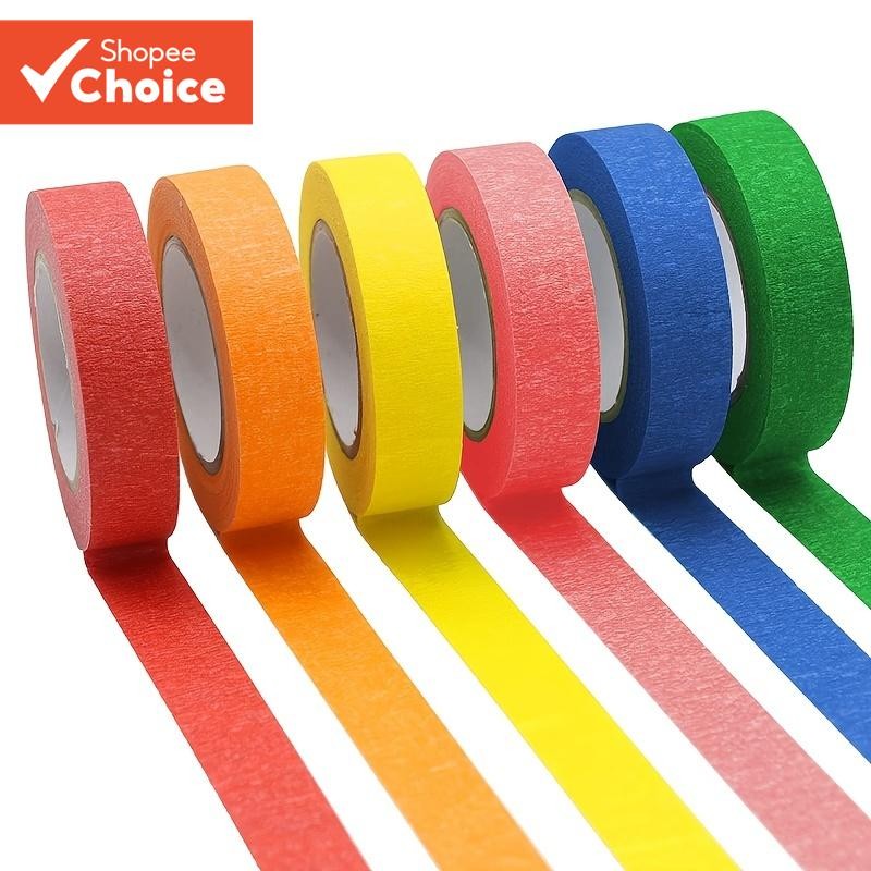 เทปกาวสีรุ้ง 16 หลา ต่อม้วน 6 ม้วน สําหรับตกแต่งงานหัตถกรรม DIY