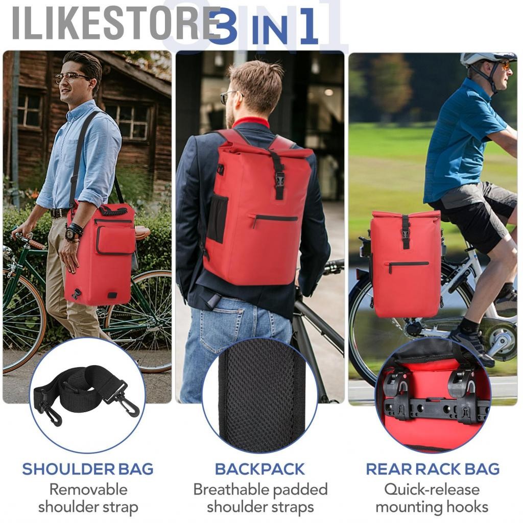 Ilikestore 3-in-1 กันน้ำจักรยานบิคิเคิล Bicycle Rack กระเป๋ากระเป๋าเป้สะพายหลังไหล่กลางแจ้ง Cycle Cy