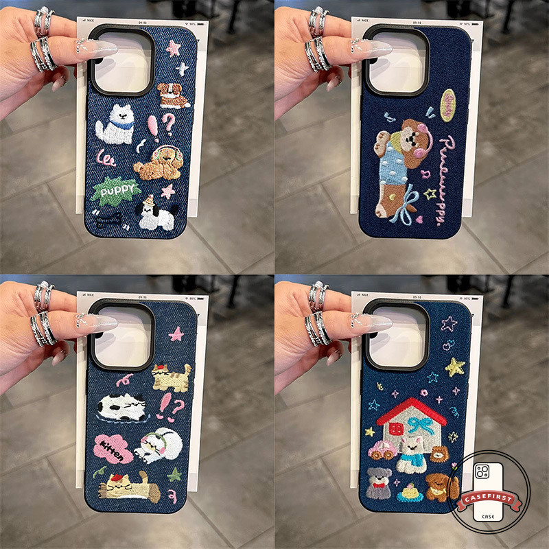 แฟชั่นกันกระแทกหนังลูกสุนัขน่ารักดาวน้อยเคส IPhone 17 13 11 14 15 16 12 Pro Max XR 17Pro 7Plus XS Max X 7 8 16 15 Plus
