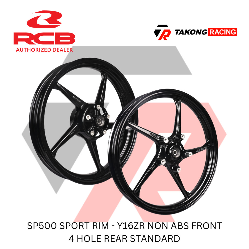 RCB SP500 SPORT RIM - Y16ZR NON ABS FRONT 4 HOLE GROS BLACK 160 X 160 - 17
