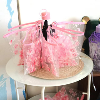 ร่มซากุระ ร่มอัตโนมัติสำหรับนักเรียน พกพาสะดวก พับได้ โปร่งใ…