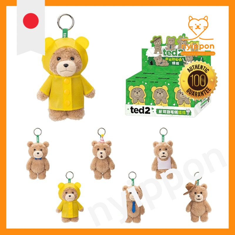 POP MART Ted2 Teddy Bear Action Figure Plush Pendant Series - Assorted Box (6 Pieces)