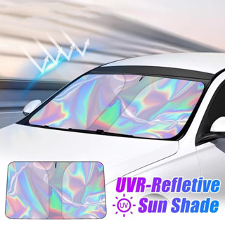 รถหน้าต่างด้านหน้าบังแดด Sun Shade กระจก Visor กระจกพับ Auto…