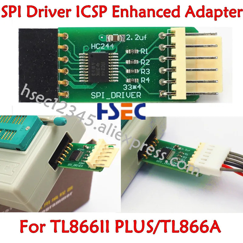 ไดรเวอร์ SPI ใหม่, อะแดปเตอร์ ICSP ที่ปรับปรุงสำหรับโปรแกรมเมอร์ XGecu TL866II PLUS Minipro TL866A อ
