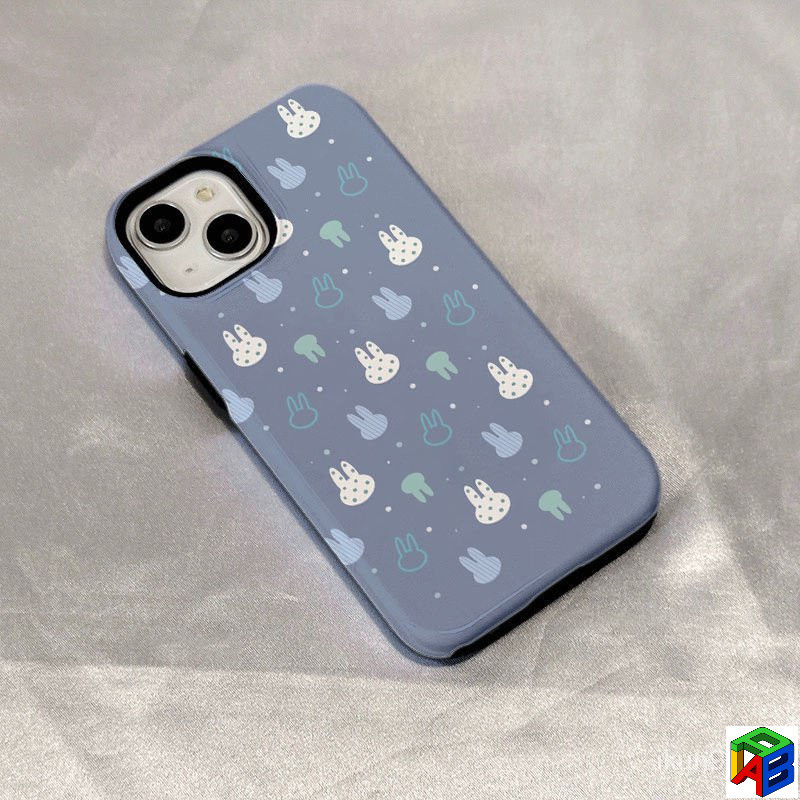 เคสโทรศัพท์มือถือสองชั้น Blue Rabbit Planet สําหรับ Iphone 15/16Promax 14 13Pro 12 11Promax XR 7/8PLUS 2 in 1,ฝาครอบป้องกันการตกกระแทก