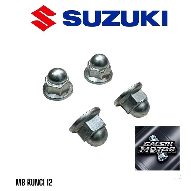 Nuts M8 Cap Nuts 12 Bolts Head Block Nuts Suzuki Shogun Smash Satria Etc Original