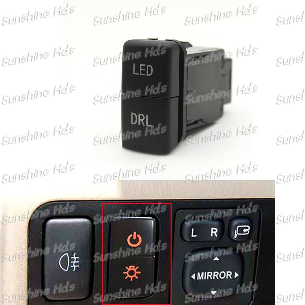 1PC รถ Dual LED Light หมอกโคมไฟบาร์ปิดปุ่มสวิทช์ Fit สําหรับ Toyota FJ Land Cruiser Prado 120 LC100 