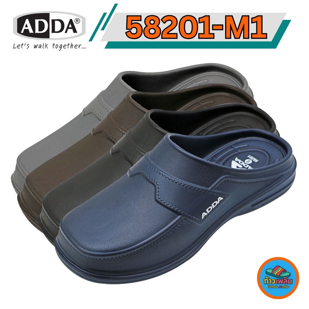 ADDA 58201M1 รองเท้าแตะลำลองหัวปิดผู้ชายแบบสวม (ไซส์ 7-10)