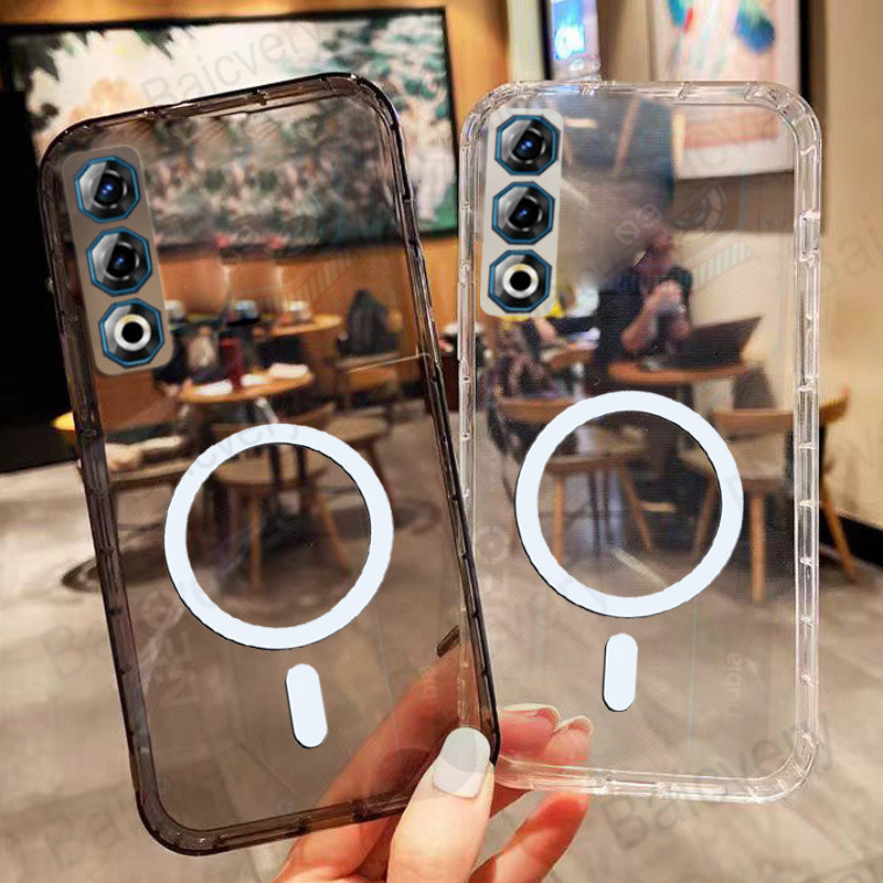 สําหรับ ZTE Nubia Neo 3 GT 5G Z2465N โปร่งใสใสนุ่ม TPU ฝาหลังสติกเกอร์แม่เหล็ก