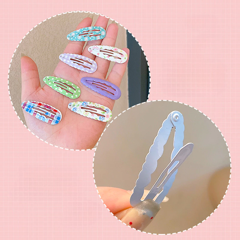 6 ชิ้น/ล็อตเด็กเด็กดอกไม้ Star Bowknot พิมพ์ BB Hairpin คลิปด้านข้าง Bangs คลิปอุปกรณ์เสริมผม thumbnail 10