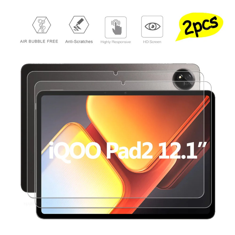 IQOOPad PadAir Pad2Pro Pad5Pro 2 ชิ้น Blue Light HD ฟิล์มกระจกนิรภัยใสสําหรับ iQOO Pad 5 2 Pro Air P