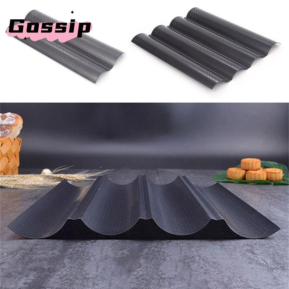 GOSSIP Baguette Mold, 2/4 Grooves Nonstick Baguette Baking Tray, French Bread Toast Waves Bakeware B