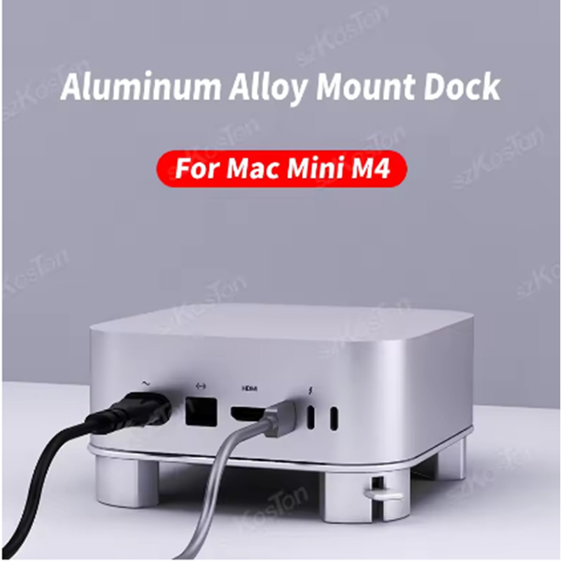 ขาตั้งเดสก์ท็อปโลหะสําหรับ Mac Mini M4 /M4 Pro 2024 การกระจายความร้อนอลูมิเนียม Mount Dock Cooling H