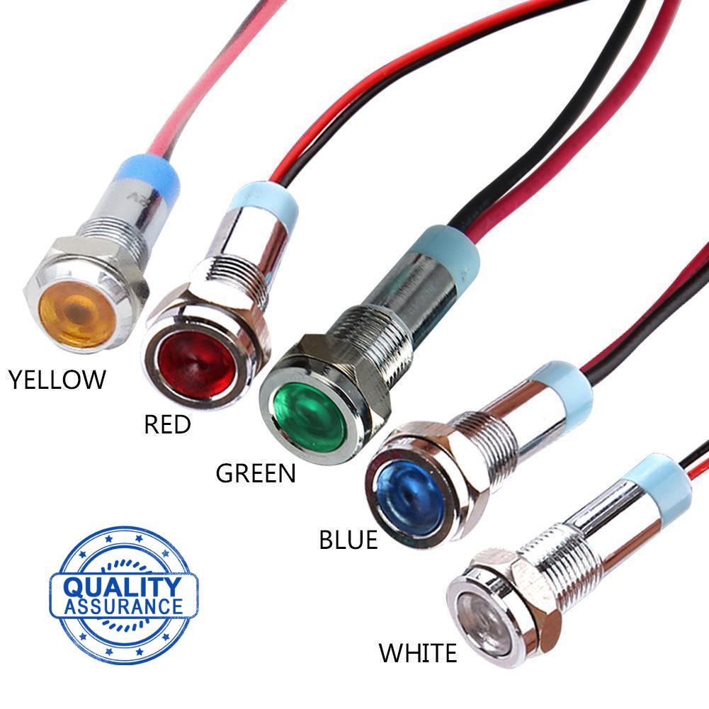 ไฟ Led สัญญาณไฟเตือน 6 มม.โลหะ 12 V 6 V 24 V Mount 220 V แผง L3k7