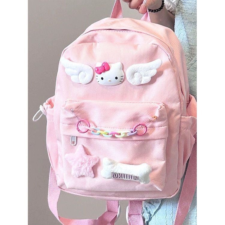 HelloKitty Mini School Bag Niche Design u2k Sweet Cute School Bag Girl Pink Style Bag 11.18