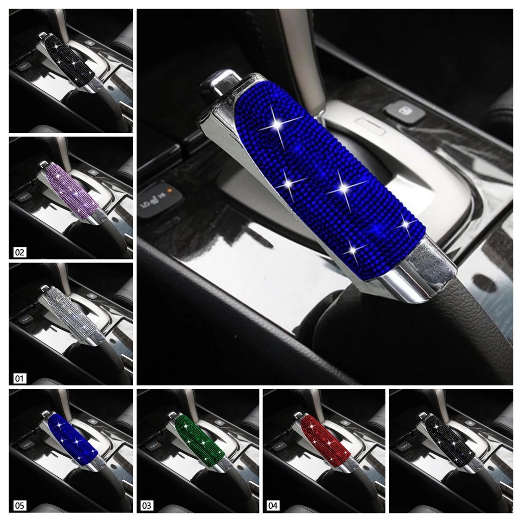 ใหม่ Universal รถ Shift Handle Cover Bling หรูหราเพชรรูปแบบ Anti-slip Auto COLLAR ป้องกันอุปกรณ์ตกแต่งภายในรถยนต์สําหรับผู้หญิงหญิง