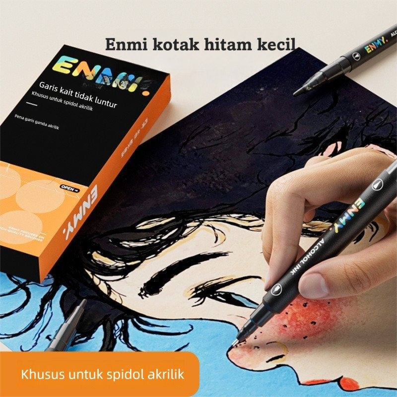 ENMY Pattern Drawing Pen 5 ชิ้น Dual-Tip Marker Pen Line Pen ไม่จางหาย