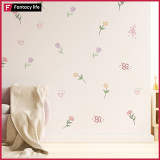 4 แผ่น/ชุด สติ๊กเกอร์ติดผนังดอกไม้สีน้ํา สติ๊กเกอร์ติดผนังลา…