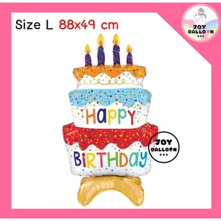 ลูกโป่งเค้กวันเกิด ตั้งพื้นได้ ลูกโป่งฟอยล์ Happy Birthday HBD เหมาะสำหรับตกแต่งงานวันเกิด ปาร์ตี้ ฉากถ่ายรูป และงานฉ...