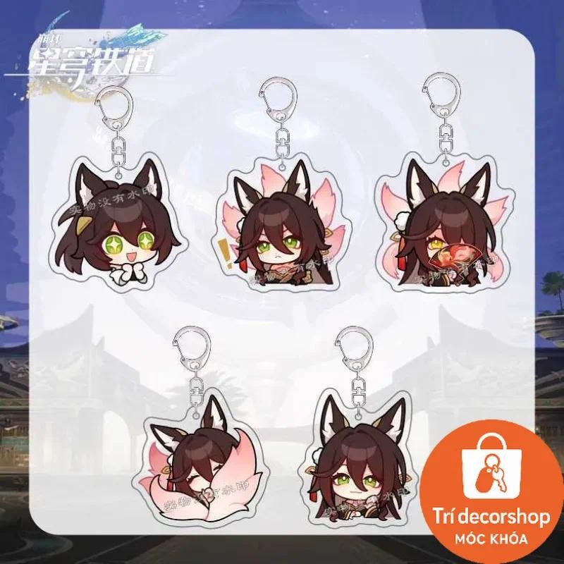Fugue อะนิเมะ KeyChain Honkai Star Rail ผู้ชาย Key Chain สําหรับผู้หญิง Creative Art Kawaii รูป Cosp