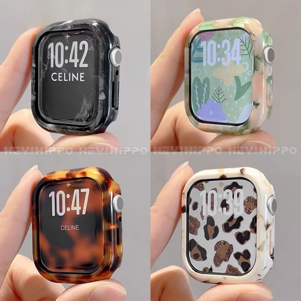 กรอบป้องกันเปลือกแข็งเหมาะสําหรับสมาร์ทวอทช์ซีรีส์ 10/9/8/7/6/5/SE/4/3 วัสดุเรซินเหมาะสําหรับ ฉันดู 49/46/45/44/42/41/40/43มม