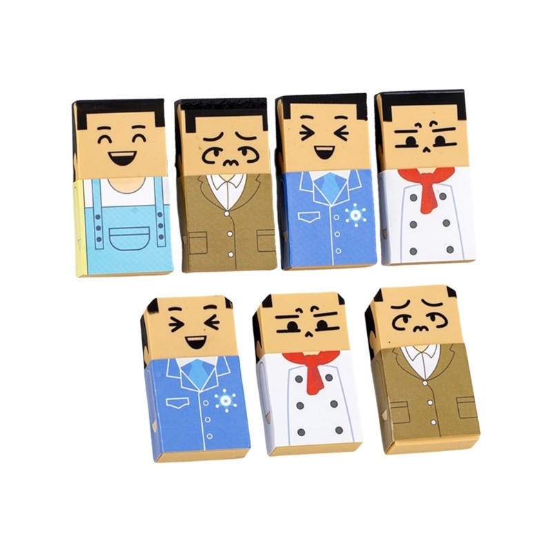 AB การ์ตูนยางลบดินสอ Easy Erasersing ยางลบสําหรับเขียนวาดแปลก Baldness ผู้ชายยางลบสําหรับนักเรียนเกม