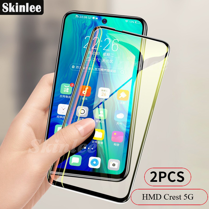 2pcs สําหรับ HMD Crest 5G ป้องกันหน้าจอฟิล์มแก้วสําหรับ HMD Crest 5G คลุมทั้งหมดหน้าจอกระจกนิรภัย Protector เคสโทรศัพท์