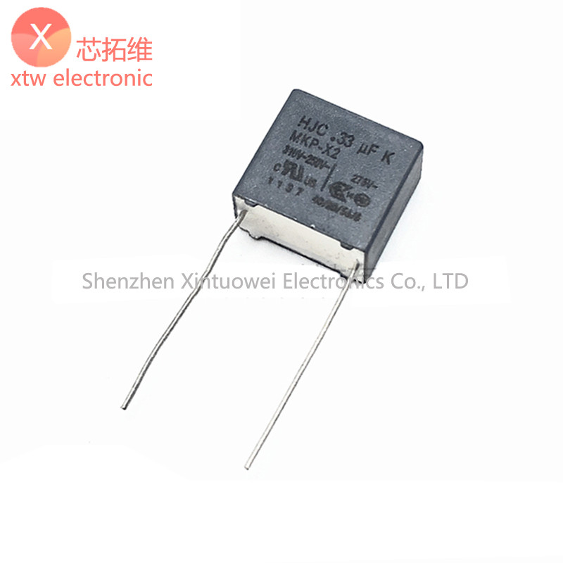 10 ชิ้น/ล็อต HJC X2 ตัวเก็บประจุความปลอดภัย 334K 310VAC Pin Pitch = 12 มม. 0.33UF 330NF 310V 334