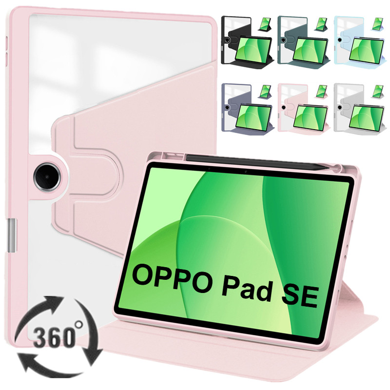 สําหรับ OPPO Pad SE 11 นิ้ว 2025 พร้อมที่ใส่ดินสอหมุนสมาร์ทหนัง Flip Case Stand Cover