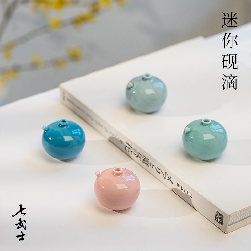 {Ink Stick} มินิเซรามิค Inkstone Drop Jingdezhen เซรามิค Water Drop บดหมึก Stick บดเติมน้ําพิเศษขนาด
