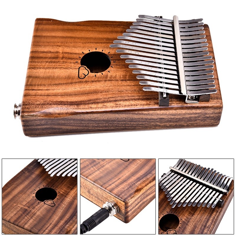 Muspor 17-Key EQ Kalimba เปียโนนิ้วหัวแม่มือนิ้วไฟฟ้า กระบะในตัว