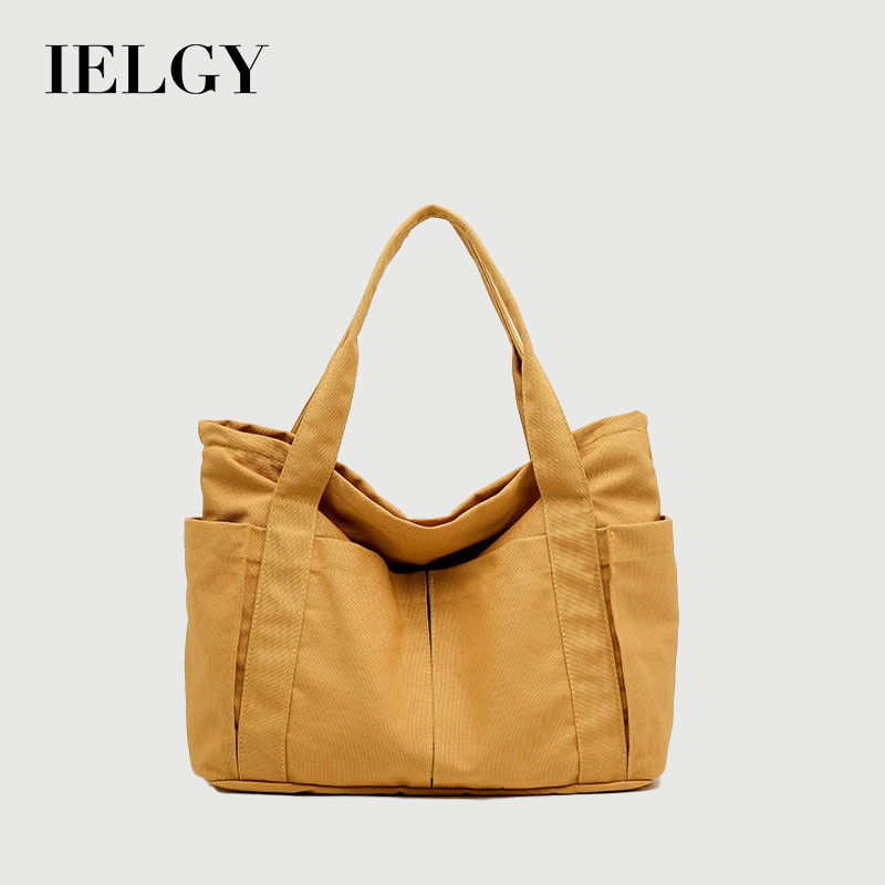 IELGY Canvas Tote Bag กระเป๋าสะพายความจุขนาดใหญ่