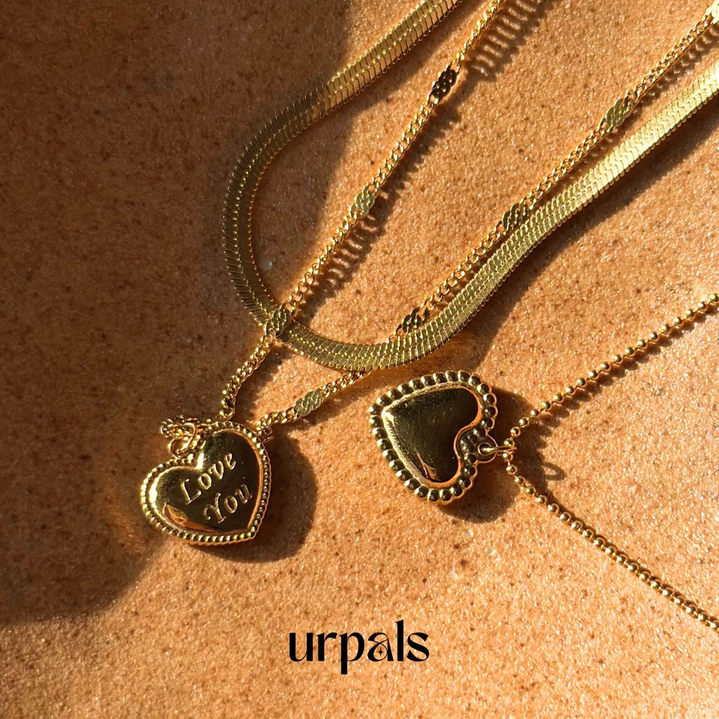URPALS สร้อยคอหัวใจ Stainless ชุบทอง 18K High Quality ดีไซน์เก๋ ใส่ได้ทุกวัน ทนน้ำ ทนเหงื่อได้ดี