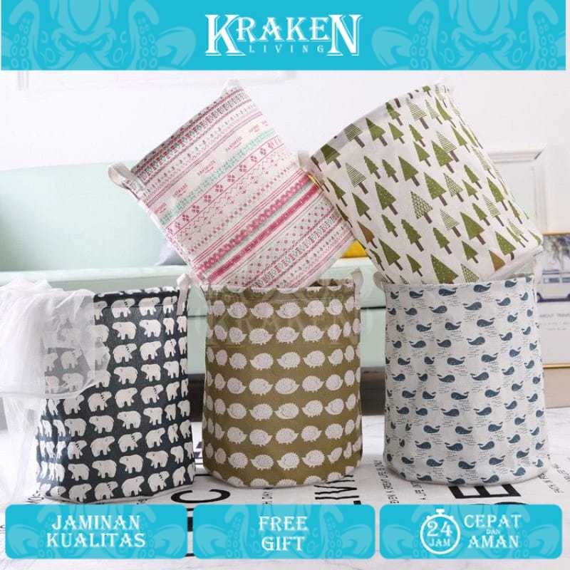 รอบตะกร้าเสื้อผ้าตะกร้าซักผ้าตะกร้าเก็บซักรีดกระเป๋าตะกร้าเก็บของเล่นถุงเก็บเสื้อผ้าKRAKEN LIVING