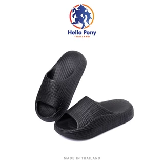 Hello Pony รองเท้าแตะแบบสวม รองเท้าอุ้งเท้าแมว รุ่นMHM4013 EVA พื้นหนานุ่ม ลายตาราง ผู้ชายและผู้หญิง