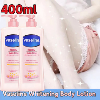 Vaseline lotion 400ML Healthy Even Tone Lotion Pemutih Badan Permanen Lotion Kulit Kusam Whitening Moisturizing Brightening Skin Lotion Tubuh Pemutih Vaseline