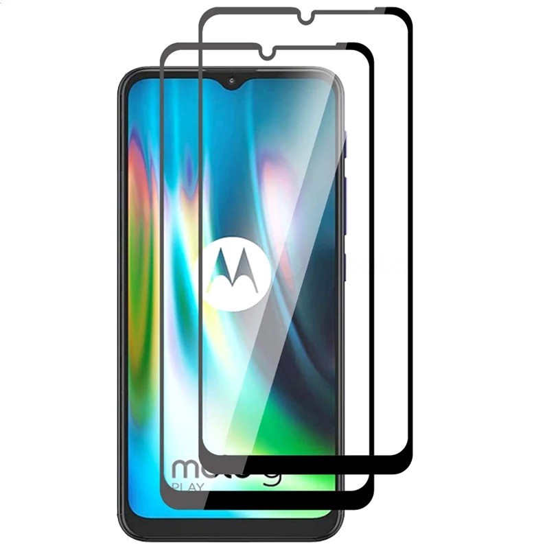 Full Cover HD Black Edgeกระจกนิรภัยฟิล์มสําหรับMotorola One Zoom Vision Plus Macro Hyper Fusion + Fu