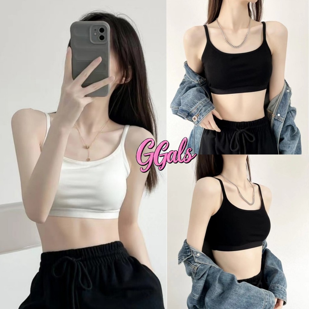 💐GGals💐เสื้อสายเดี่ยว สีพื้น เข้ารูป เข้ากับทุกการแต่งกาย สไตล์ลำลอง เสื้อครอป ผ้านิ่ม ใส่สบาย จัดส่งทันที