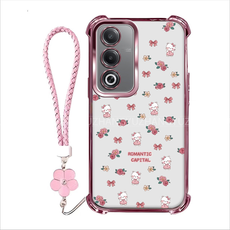 แถมเชือกเส้นเล็กปลอก OPPO A5 5G A5i pro A3 PRO 5G A80 เคสโทรศัพท์สําหรับใหม่ซิลิโคนสี่มุมป้องกันการตก HDM