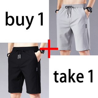 ซื้อ 1 แถม 1 กางเกงขาสั้นผู้ชายSlim-Fit Summer - กรีฑาลําลอง…