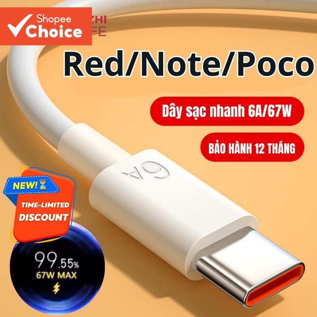 สายชาร์จเร็ว 6A เหมาะสําหรับ XM 33 W 67W 120W ใต้ดิน USB ถึง C Type Fast CHARGING