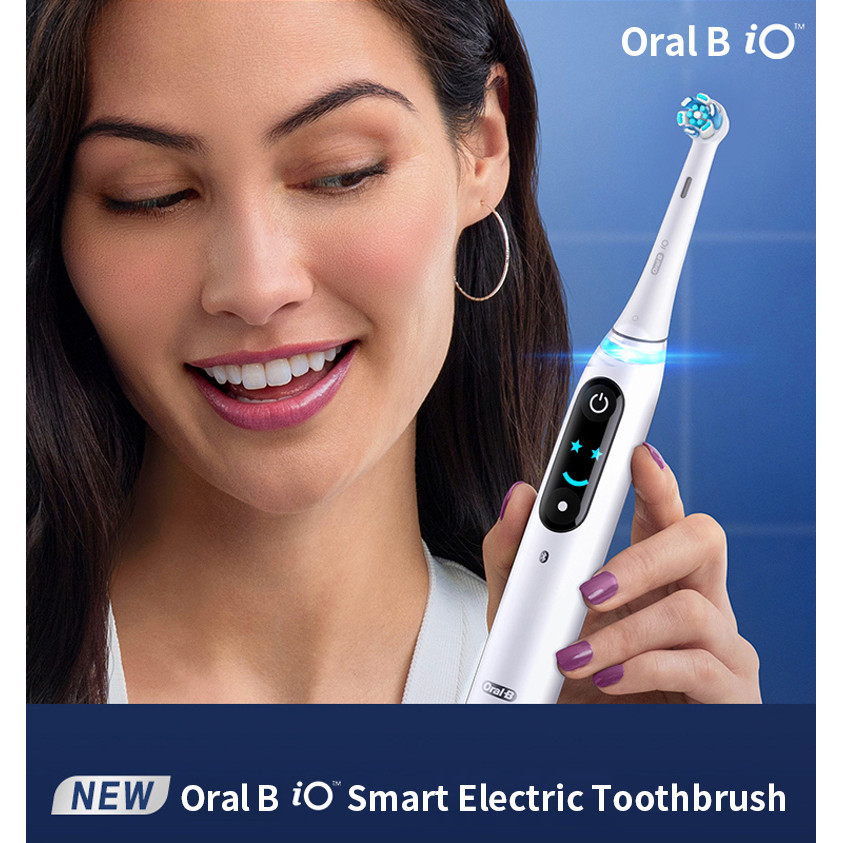 7 โหมด + กรณีชาร์จ Oral-B IO9 ไฟฟ้า Toothrushh 3D ฟัน Mapping 2 หัวแปรง AI APP ติดตาม Red Dot Winner