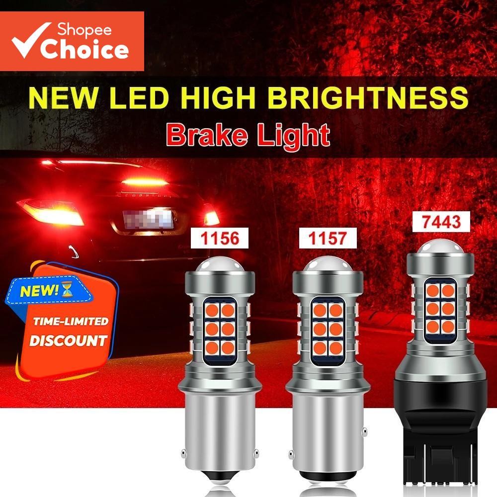 1pcs รถ LED เบรคหลอดไฟ T20 7440 W21W/7443/1157 BAY15D/1156 ไฟท้าย LED กระพริบและไม่กระพริบหลอดไฟเบรคย้อนกลับ
