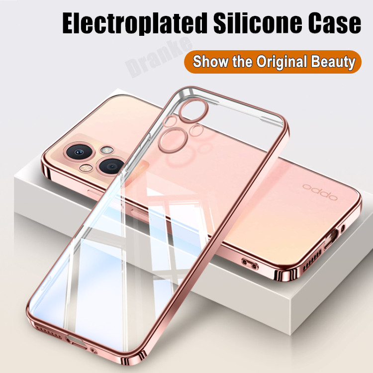 สําหรับ OPPO Reno7 Lite CPH2343 ซอฟท์เจลซิลิโคนใส Anti-Yellowing 6D Electroplate Anti-fading Jelly เ