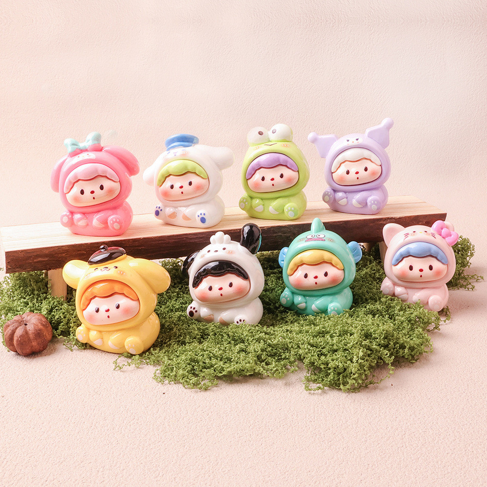 ของเล่นเด็กหัวเบี้ยว Sanrio DIY เรซิน อุปกรณ์เสริมขนาดเล็ก ของตกแต่ง กระเป๋าบังตาสุดเก๋ ตกแต่งอนุภาคน่ารัก พวงกุญแจขายส่ง