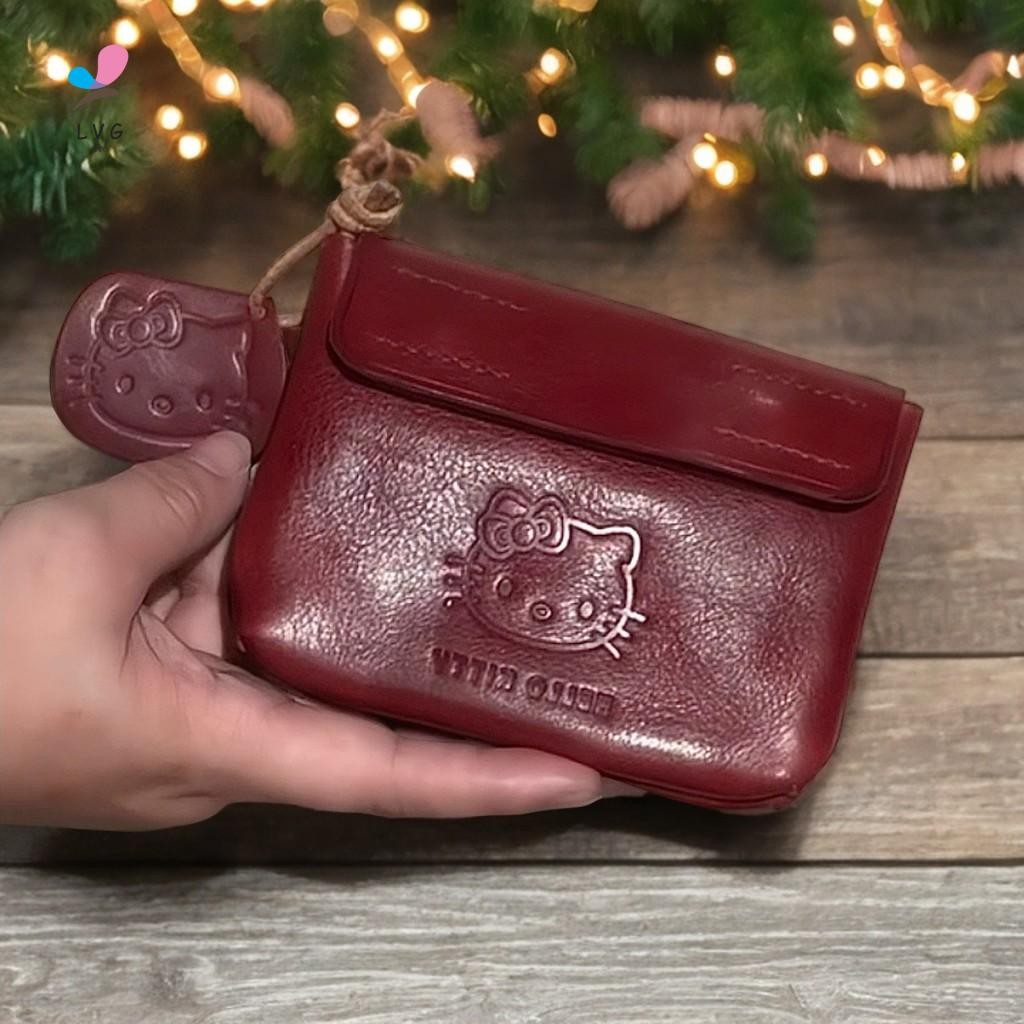 กระเป๋าใส่เหรียญหนังสีแดงน่ารักมินิแบบพกพาหูฟัง รหัส ผู้ถือบัตร - รูปที่ 4