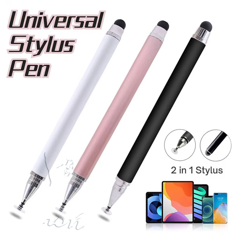 ปากกาสไตลัสพลาสติกแบบ Dual-Tip 2-in-1, สไตลัสหน้าจอสัมผัสแบบ Capacitive สากลสําหรับสมาร์ทโฟนและแท็บเล็ต, การวาดและเขียนที่แม่นยํา, อุปกรณ์ 3C ทนทาน