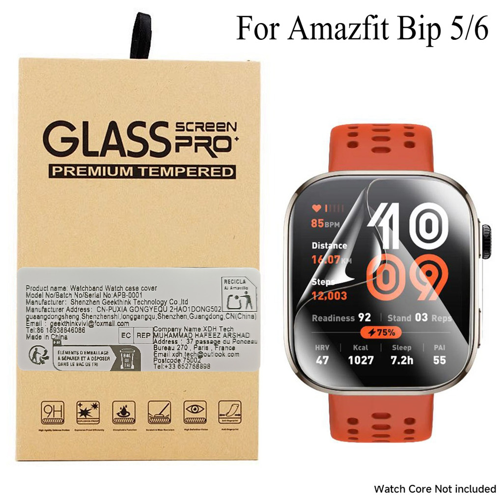 5 ชิ้น/แพ็ค Hydrogel ฟิล์มป้องกันสําหรับ Huami Amazfit Bip 5 Soft Clear Screen Protector ฟิล์มสําหรับ Amazfit Bip 6